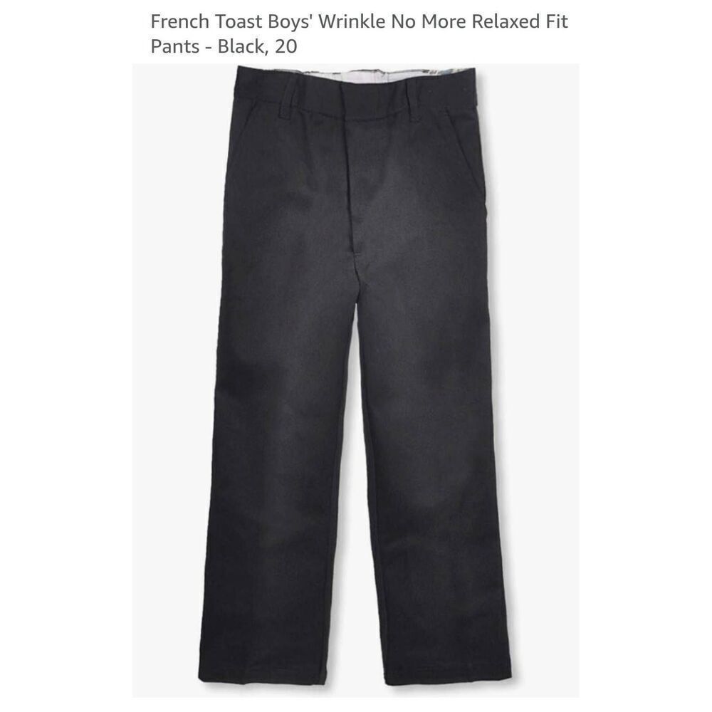 NWT French Toast Relaxed Fit Boys School Uniform Pants: Wrinkle no More: Navy Bl